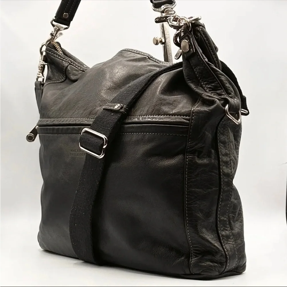 Authentic MACKINTOSH PHILOSOPHY 2 Way Shoulder Bag, Leather Black